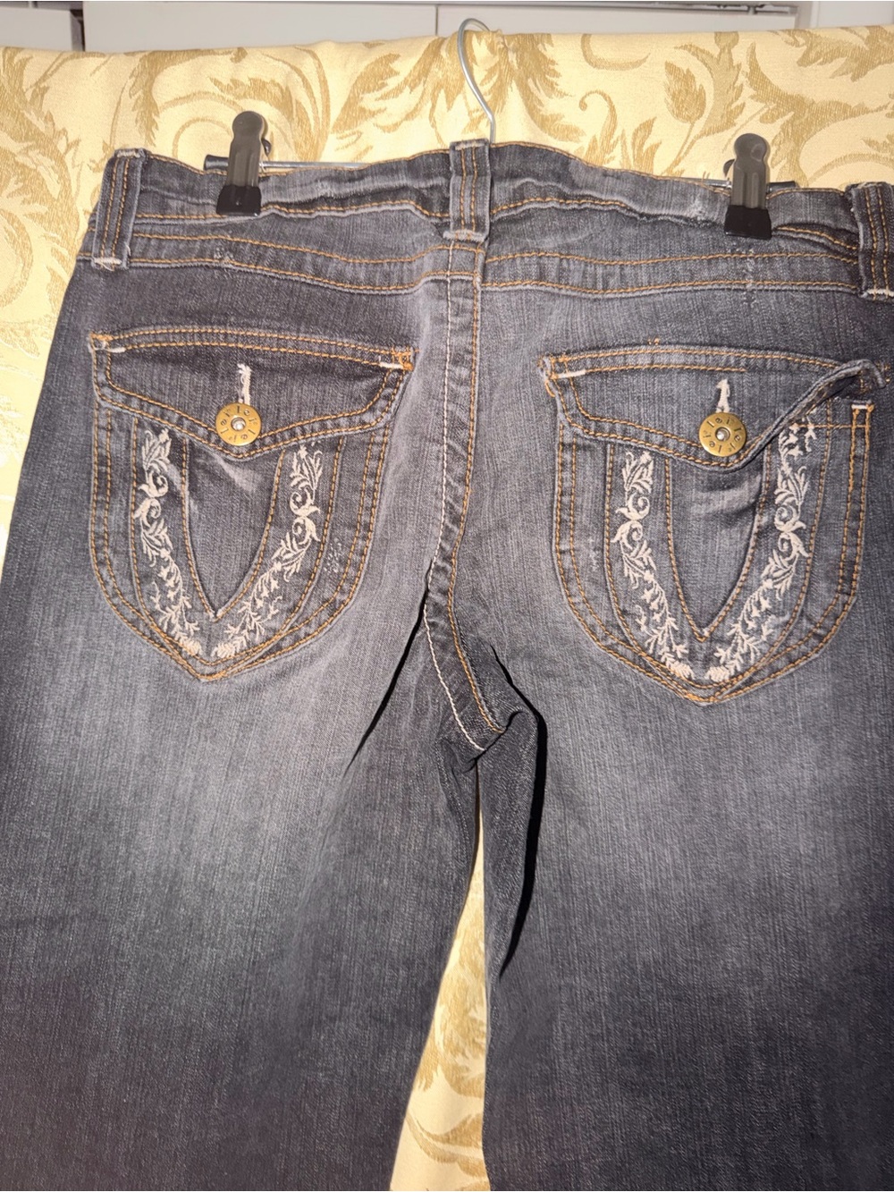 Lee Dark Gray Bootcut Jeans with Embroidered Back Pockets